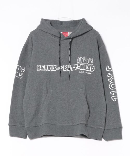 Manhattan Portage（マンハッタンポーテージ）の「Sweat Parka BEAVIS AND BUTT-HEAD（パーカー・メンズ・ヘザーチャコール/オートミール・SMALL/MEDIUM/LARGE/X-LARGE）」の11枚目の写真