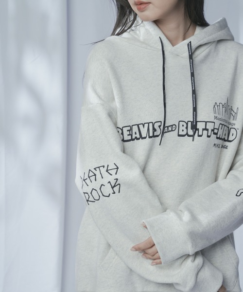 Manhattan Portage（マンハッタンポーテージ）の「Sweat Parka BEAVIS AND BUTT-HEAD（パーカー・メンズ・ヘザーチャコール/オートミール・SMALL/MEDIUM/LARGE/X-LARGE）」の15枚目の写真