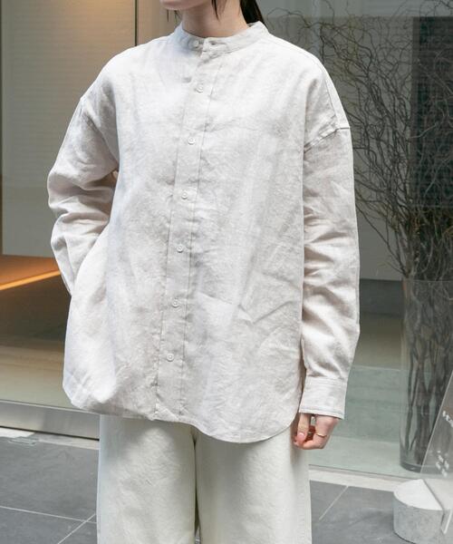 FORK&SPOON（フォークアンドスプーン）の「FORK&SPOON　コットンリネンロングスリーブシャツ（シャツ/ブラウス・レディース・ブルー系その他/ホワイト系その他/ナチュラル/ブルー・1）」の18枚目の写真