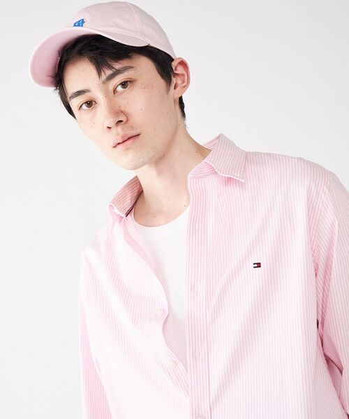 TOMMY HILFIGER（トミーヒルフィガー）の「オックスフォードストライプロングスリーブシャツ（シャツ/ブラウス・メンズ・グレー/グリーン/ピンク・LARGE/MEDIUM/SMALL/X-LARGE）」の5枚目の写真