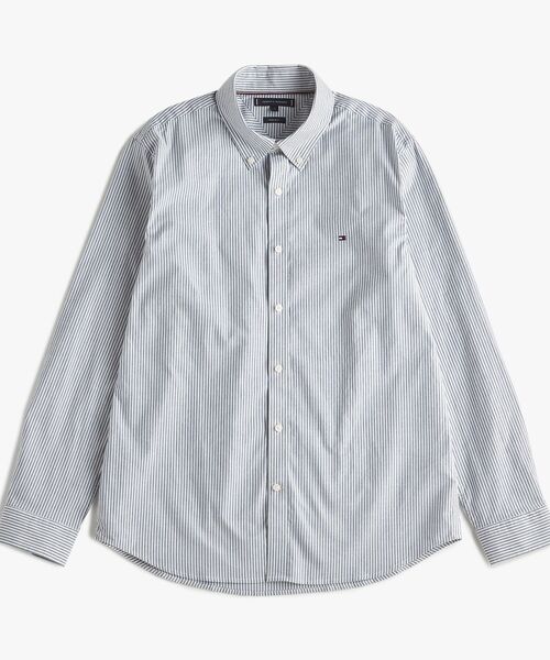TOMMY HILFIGER（トミーヒルフィガー）の「オックスフォードストライプロングスリーブシャツ（シャツ/ブラウス・メンズ・グレー/グリーン/ピンク・LARGE/MEDIUM/SMALL/X-LARGE）」の9枚目の写真