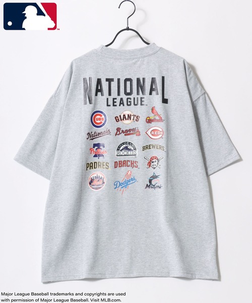MLB(メジャーリーグベースボール)の「MLB/メジャーリーグベースボール オーバーサイズ バックプリント ロゴ ワンポイント刺繍 半袖Tシャツ/レディース メンズ(Tシャツ/カットソー・メンズ・ホワイト系その他2/ブラック/グレー系その他/ネイビー/グレー系その他2/ホワイト/ホワイト系その他・M/L/LL)」の15枚目の写真