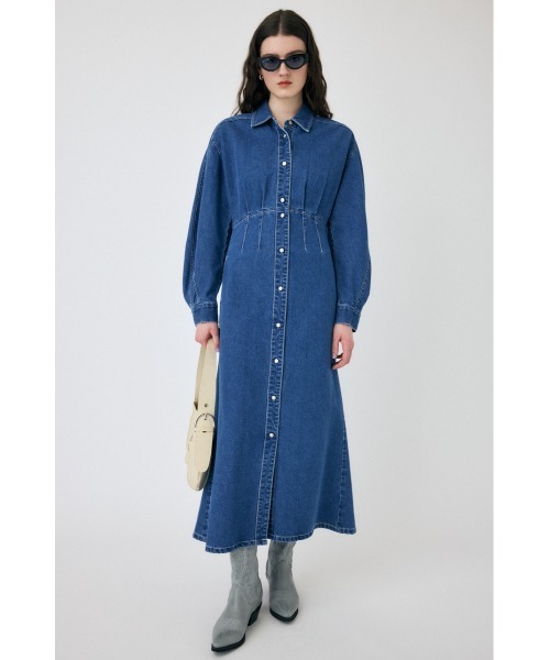 MOUSSY（マウジー）の「DENIM シャツドレス（ワンピース・レディース・ブルー・1/2）」の2枚目の写真