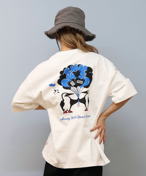 ✨極美品✨　チャムス　半袖Tシャツ　染み込みプリント　ホワイト　XLサイズ ブービーロゴTシャツ メンズ レディース 半袖Tシャツ 半そで トップス