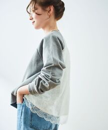 le.coeur blanc（ルクールブラン）の「バックレーススウェットプルオーバー（Tシャツ/カットソー）」