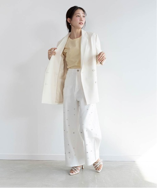 RANDA（ランダ）の「エンボスモノグラムTシャツ（Tシャツ/カットソー・レディース・グレー/ホワイト/イエロー/ネイビー・FREE）」の10枚目の写真