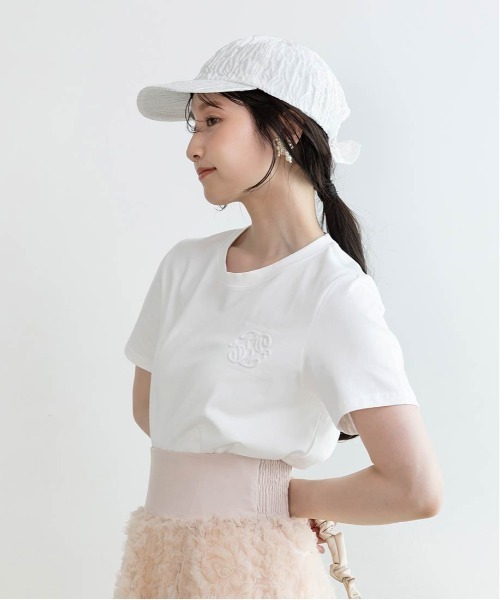 RANDA（ランダ）の「エンボスモノグラムTシャツ（Tシャツ/カットソー・レディース・グレー/ホワイト/イエロー/ネイビー・FREE）」の12枚目の写真