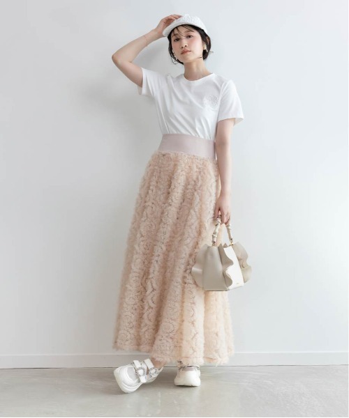 RANDA（ランダ）の「エンボスモノグラムTシャツ（Tシャツ/カットソー・レディース・グレー/ホワイト/イエロー/ネイビー・FREE）」の15枚目の写真