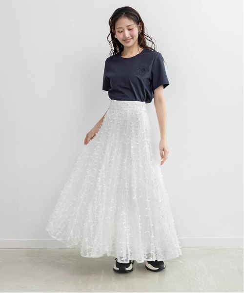 RANDA（ランダ）の「エンボスモノグラムTシャツ（Tシャツ/カットソー・レディース・グレー/ホワイト/イエロー/ネイビー・FREE）」の20枚目の写真