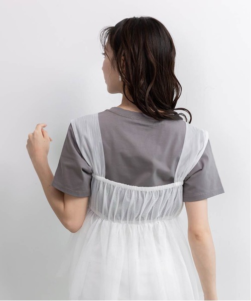 RANDA（ランダ）の「エンボスモノグラムTシャツ（Tシャツ/カットソー・レディース・グレー/ホワイト/イエロー/ネイビー・FREE）」の22枚目の写真