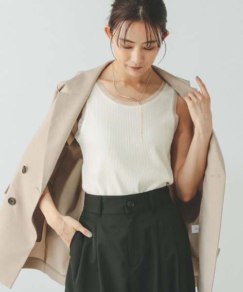 GLOBAL WORK(グローバルワーク)の「Beauteeチュールタンク/289894(タンクトップ・レディース・ライトグレー/アイボリー/ブラック・MEDIUM/LARGE)」の7枚目の写真