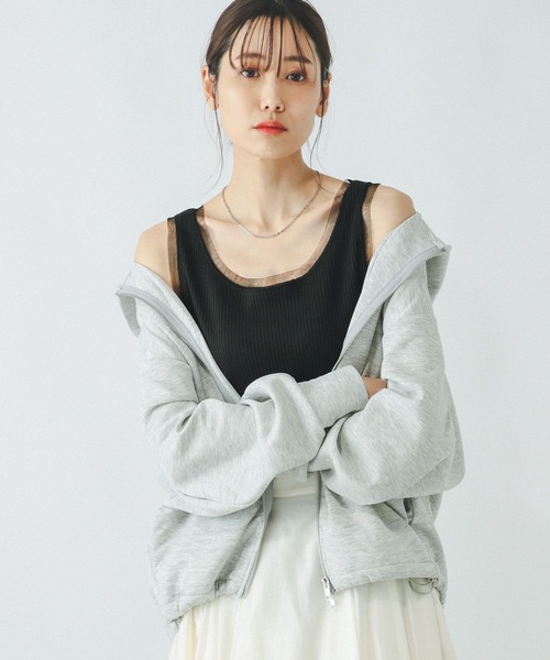 GLOBAL WORK(グローバルワーク)の「Beauteeチュールタンク/289894(タンクトップ・レディース・ライトグレー/アイボリー/ブラック・MEDIUM/LARGE)」の10枚目の写真