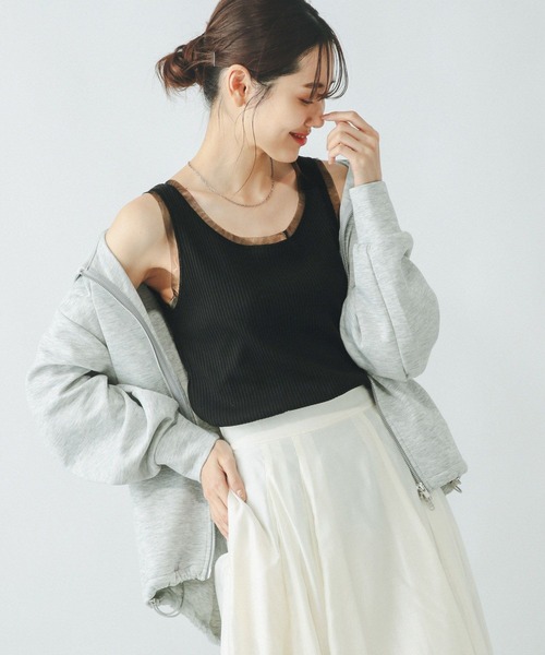 GLOBAL WORK(グローバルワーク)の「Beauteeチュールタンク/289894(タンクトップ・レディース・ライトグレー/アイボリー/ブラック・MEDIUM/LARGE)」の11枚目の写真