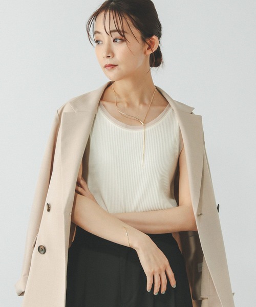 ESTHE チュールタンクトップ Ehre style インナー チュール タンクトップ ノースリーブ 裾
