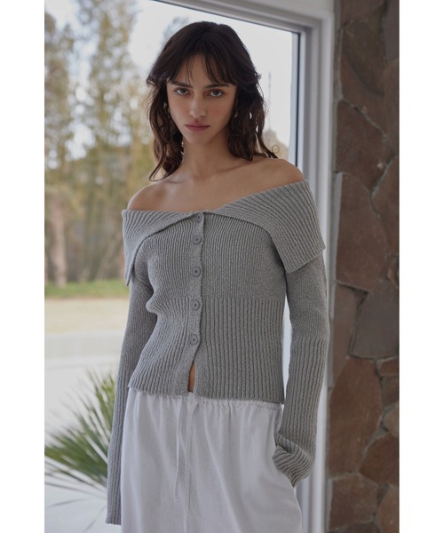 ALEXIA STAM（アリシアスタン）の「Cotton Knit Cardigan/オフショル