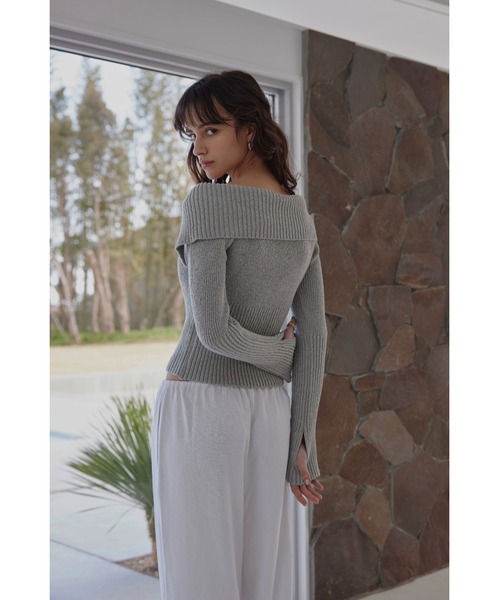 ALEXIA STAM（アリシアスタン）の「Cotton Knit Cardigan/オフショル