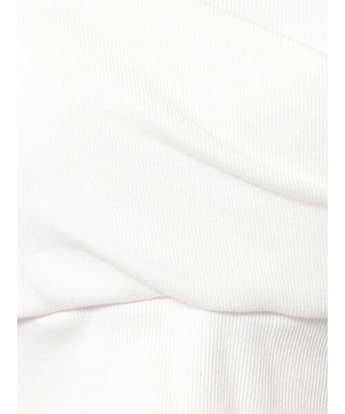 GYDA（ジェイダ）の「ハーフスリーブカシュクールオフショルショートトップス（Tシャツ/カットソー・レディース・オフホワイト/ブラック/スカイブルー・FREE）」の4枚目の写真