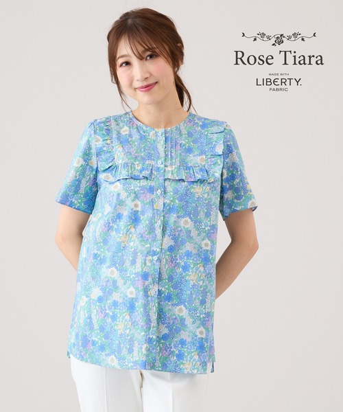 Rose Tiara（ローズティアラ）の「Rose Tiara with LIBERTY　/　ブラウス（シャツ/ブラウス・レディース・ピンク/ブルー・46/42/38）」の2枚目の写真