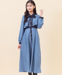 REDYAZEL | バイカラータックプリーツシャツワンピース(ワンピース)