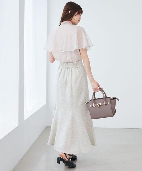 MAJESTIC LEGON(マジェスティックレゴン)の「チュールレースボウタイケープブラウス(シャツ/ブラウス・レディース・アイボリー/ミント/ピンク/チャコールグレー・MEDIUM)」の18枚目の写真