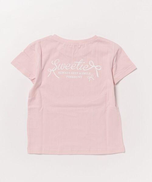 PINKHUNT（ピンクハント）の「PINKHUNT ピンクハント りぼんロゴプリント Tシャツ 0565K（Tシャツ/カットソー・キッズ・ホワイト/ベビーピンク/チャコールグレー・120cm/130cm/140cm/150cm/160cm）」の4枚目の写真