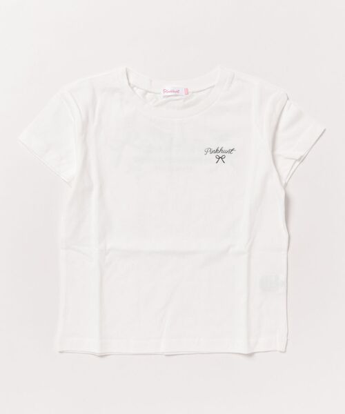PINKHUNT（ピンクハント）の「PINKHUNT ピンクハント りぼんロゴプリント Tシャツ 0565K（Tシャツ/カットソー・キッズ・ホワイト/ベビーピンク/チャコールグレー・120cm/130cm/140cm/150cm/160cm）」の5枚目の写真