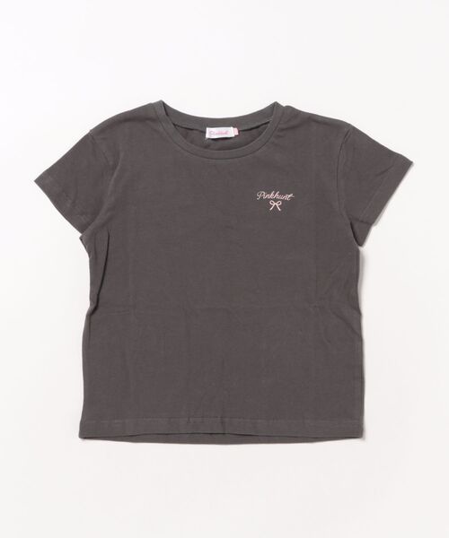 PINKHUNT（ピンクハント）の「PINKHUNT ピンクハント りぼんロゴプリント Tシャツ 0565K（Tシャツ/カットソー・キッズ・ホワイト/ベビーピンク/チャコールグレー・120cm/130cm/140cm/150cm/160cm）」の9枚目の写真