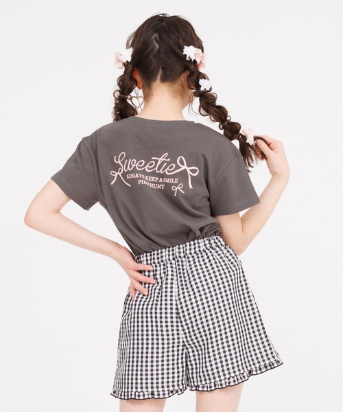 PINKHUNT（ピンクハント）の「PINKHUNT ピンクハント りぼんロゴプリント Tシャツ 0565K（Tシャツ/カットソー・キッズ・ホワイト/ベビーピンク/チャコールグレー・120cm/130cm/140cm/150cm/160cm）」の11枚目の写真