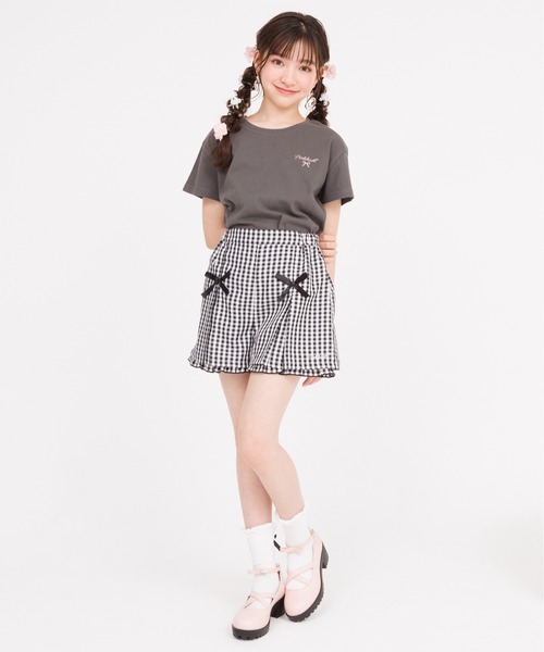 PINKHUNT（ピンクハント）の「PINKHUNT ピンクハント りぼんロゴプリント Tシャツ 0565K（Tシャツ/カットソー・キッズ・ホワイト/ベビーピンク/チャコールグレー・120cm/130cm/140cm/150cm/160cm）」の21枚目の写真