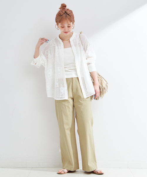 B.C STOCK(ベーセーストック)の「ストレートベイカーパンツ(その他パンツ・レディース・ベージュ/カーキ・SMALL/MEDIUM)」の3枚目の写真