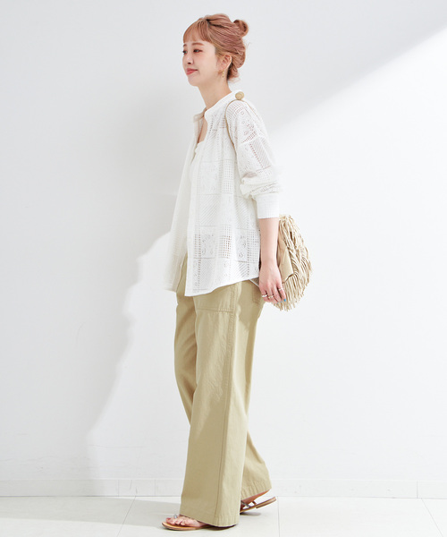 B.C STOCK(ベーセーストック)の「ストレートベイカーパンツ(その他パンツ・レディース・ベージュ/カーキ・SMALL/MEDIUM)」の5枚目の写真