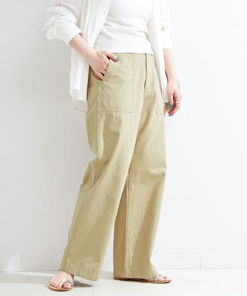 B.C STOCK(ベーセーストック)の「ストレートベイカーパンツ(その他パンツ・レディース・ベージュ/カーキ・SMALL/MEDIUM)」の8枚目の写真