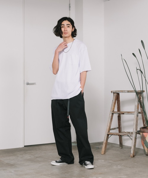 SKKONE(スコーネ)の「SKKONE/スコーネ 0T/Cワッフル ロング半袖BIGTシャツ(Tシャツ/カットソー・メンズ・ブラック/グレー/ラベンダー/ホワイト・M/L)」の22枚目の写真