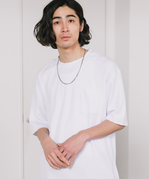 SKKONE(スコーネ)の「SKKONE/スコーネ 0T/Cワッフル ロング半袖BIGTシャツ(Tシャツ/カットソー・メンズ・ブラック/グレー/ラベンダー/ホワイト・M/L)」の20枚目の写真