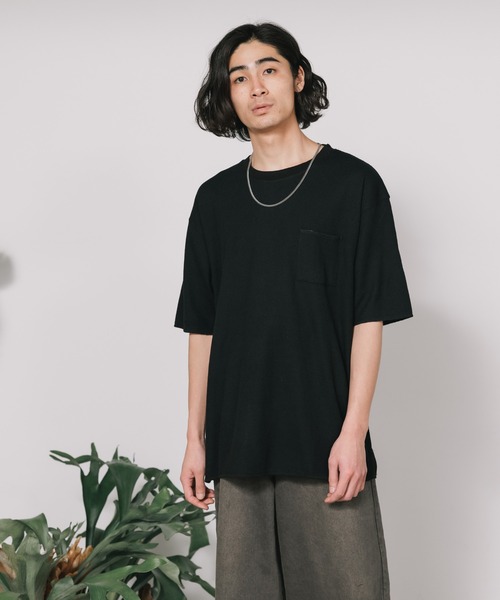 SKKONE(スコーネ)の「SKKONE/スコーネ 0T/Cワッフル ロング半袖BIGTシャツ(Tシャツ/カットソー・メンズ・ブラック/グレー/ラベンダー/ホワイト・M/L)」の5枚目の写真