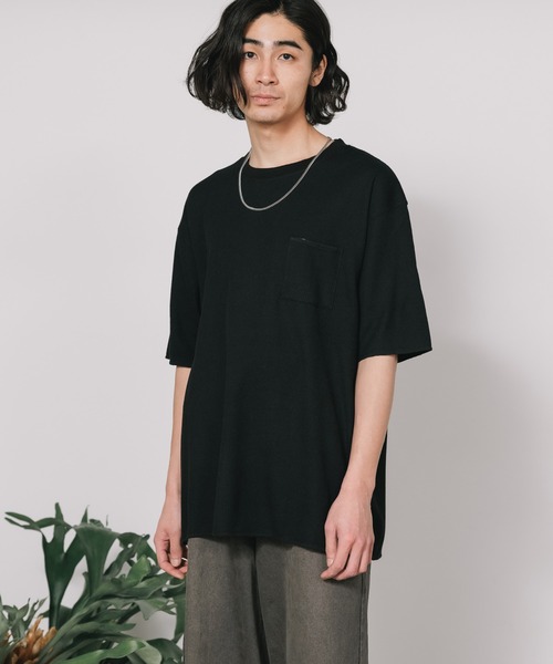 SKKONE(スコーネ)の「SKKONE/スコーネ 0T/Cワッフル ロング半袖BIGTシャツ(Tシャツ/カットソー・メンズ・ブラック/グレー/ラベンダー/ホワイト・M/L)」の6枚目の写真