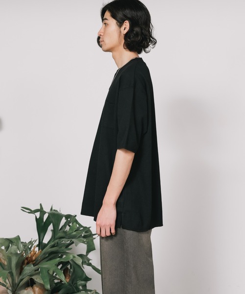 SKKONE(スコーネ)の「SKKONE/スコーネ 0T/Cワッフル ロング半袖BIGTシャツ(Tシャツ/カットソー・メンズ・ブラック/グレー/ラベンダー/ホワイト・M/L)」の17枚目の写真