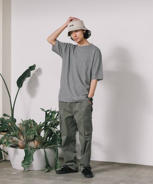 SKKONE(スコーネ)の「SKKONE/スコーネ 0T/Cワッフル ロング半袖BIGTシャツ(Tシャツ/カットソー・メンズ・ブラック/グレー/ラベンダー/ホワイト・M/L)」の9枚目の写真