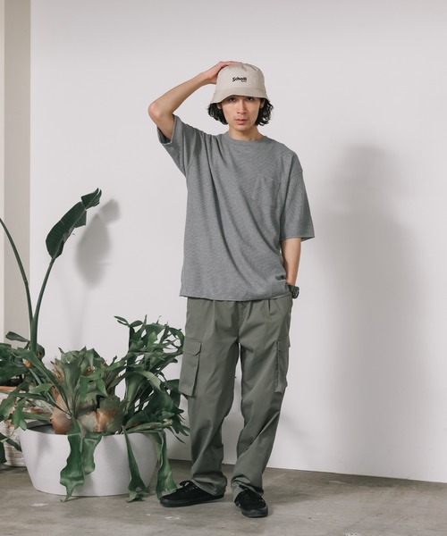 SKKONE(スコーネ)の「SKKONE/スコーネ 0T/Cワッフル ロング半袖BIGTシャツ(Tシャツ/カットソー・メンズ・ブラック/グレー/ラベンダー/ホワイト・M/L)」の10枚目の写真