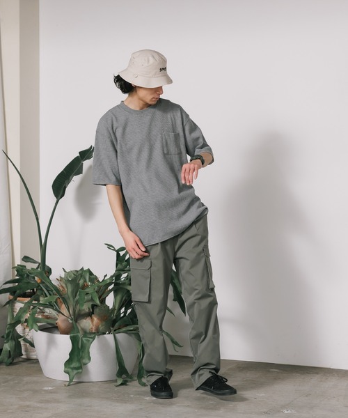 SKKONE(スコーネ)の「SKKONE/スコーネ 0T/Cワッフル ロング半袖BIGTシャツ(Tシャツ/カットソー・メンズ・ブラック/グレー/ラベンダー/ホワイト・M/L)」の11枚目の写真