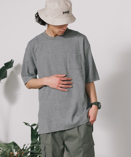 SKKONE(スコーネ)の「SKKONE/スコーネ 0T/Cワッフル ロング半袖BIGTシャツ(Tシャツ/カットソー・メンズ・ブラック/グレー/ラベンダー/ホワイト・M/L)」の8枚目の写真