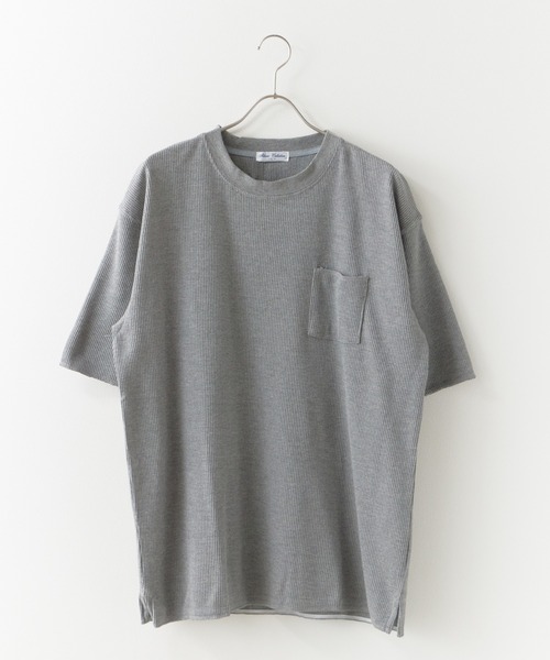 SKKONE(スコーネ)の「SKKONE/スコーネ 0T/Cワッフル ロング半袖BIGTシャツ(Tシャツ/カットソー・メンズ・ブラック/グレー/ラベンダー/ホワイト・M/L)」の7枚目の写真