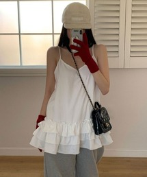 gossip！ロサンゼルス（ゴシップロサンゼルス）の「Y2K風 個性 ティアードレースアップキャミソール（キャミソール）」