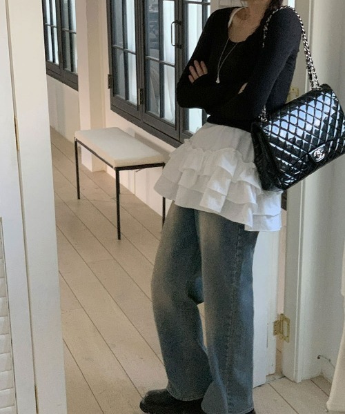 gossip!ロサンゼルス(ゴシップロサンゼルス)の「Y2K風 個性 ティアードレースアップキャミソール(キャミソール・レディース・ホワイト・FREE)」の16枚目の写真