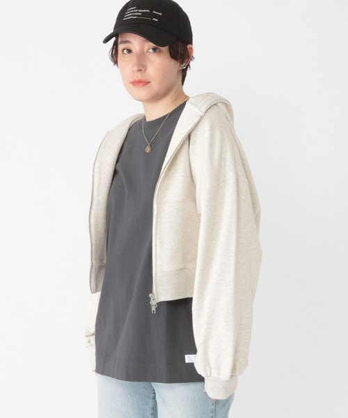 studio CLIP（スタディオクリップ）の「【daily CLIP】ダブルZIPスウェットパーカー（パーカー・レディース・ホワイト/レッド/ネイビー・FREE）」の2枚目の写真