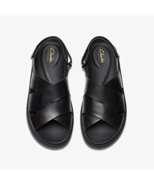 CLARKS スライド サンダル レザー ブラック スニーカー 楽天市場】クラークス レディース サンダル 厚底 スライド