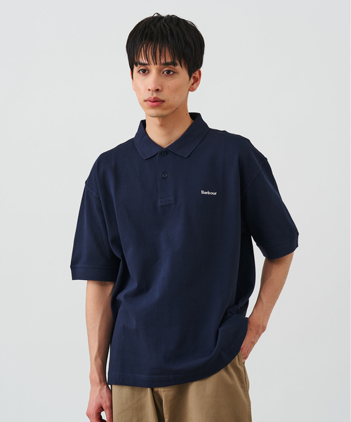 B.C STOCK(ベーセーストック)の「【BARBOUR / バブアー】 ヘクサム オーバーサイズ ポロシャツ(ポロシャツ・メンズ・ネイビー/チャコールグレー・40/38)」の1枚目の写真