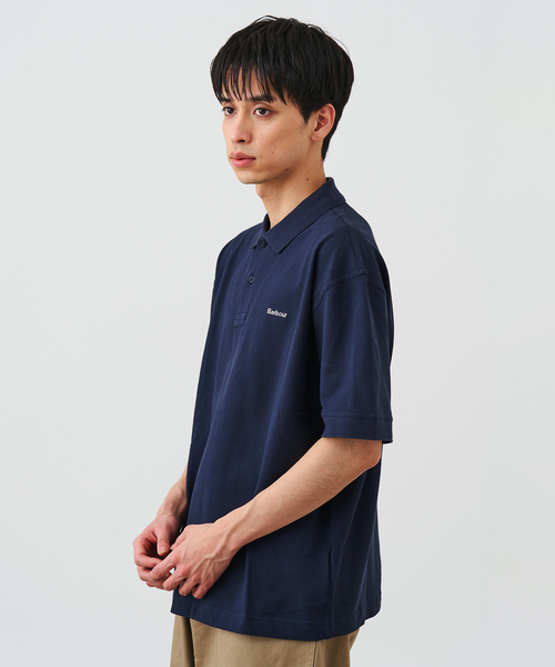 B.C STOCK(ベーセーストック)の「【BARBOUR / バブアー】 ヘクサム オーバーサイズ ポロシャツ(ポロシャツ・メンズ・ネイビー/チャコールグレー・40/38)」の9枚目の写真