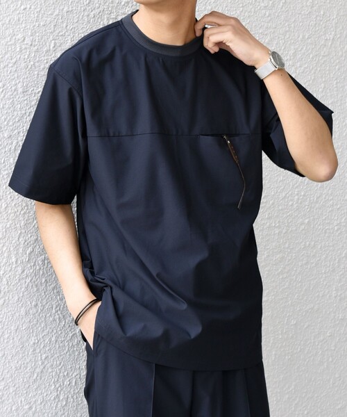 SHIPS any: 360° THE CIRCLE STRETCH ポケット Tシャツ(セットアップ