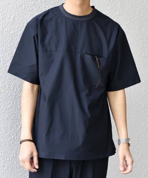 SHIPS any(シップス エニィ)の「SHIPS any: 360° THE CIRCLE STRETCH ポケット Tシャツ(セットアップ対応)◇(Tシャツ/カットソー・メンズ・チャコールグレー/ベージュ/ネイビー・SMALL/MEDIUM/LARGE/X-LARGE)」の4枚目の写真